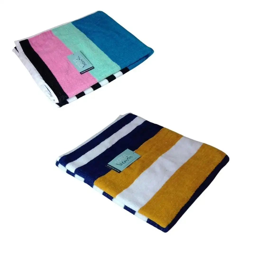 Cotton Striped Beach Towel Assorted Designs