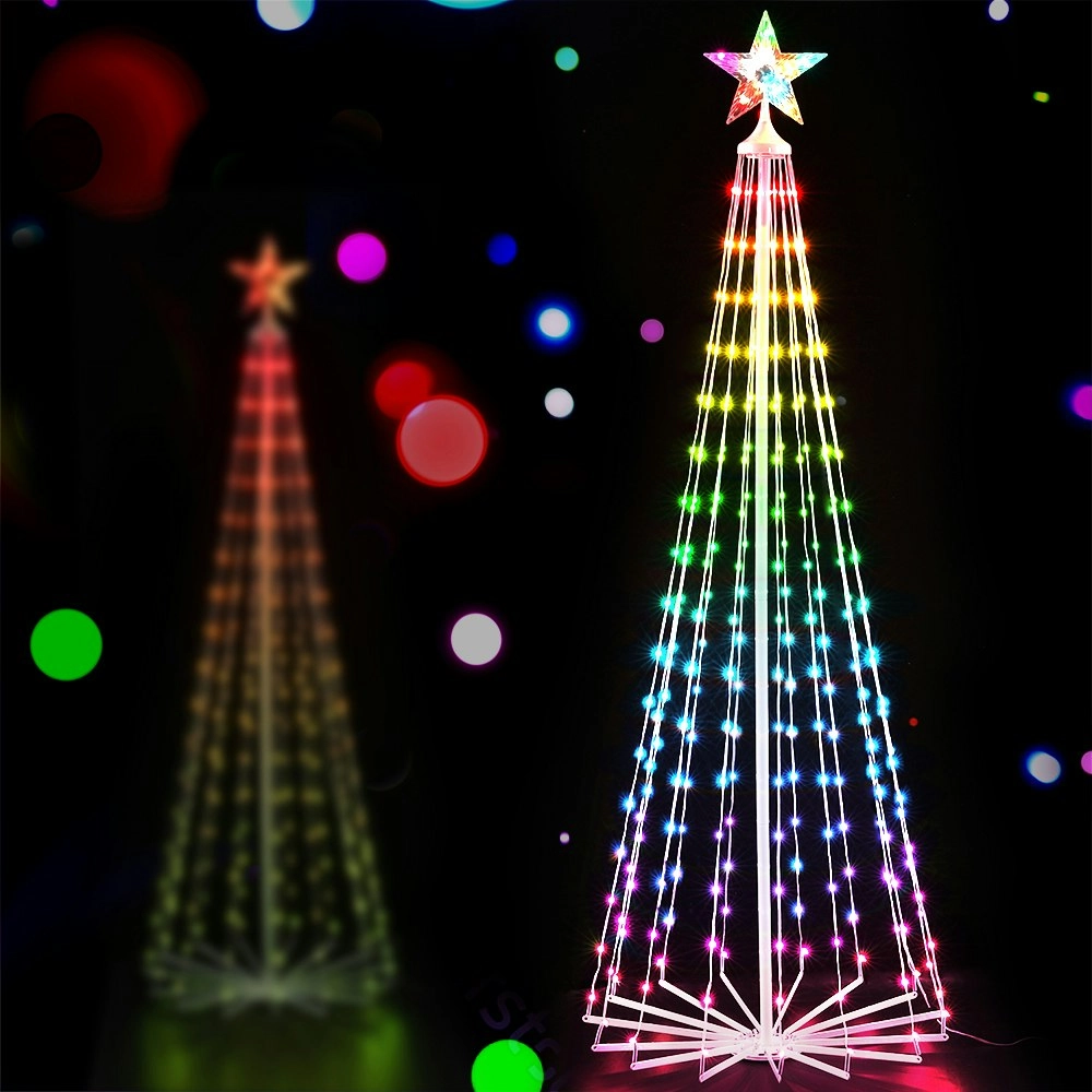 Jingle Jollys Christmas Tree 1.8m 265 RGB LED Fairy Lights Xmas Trees Decoration