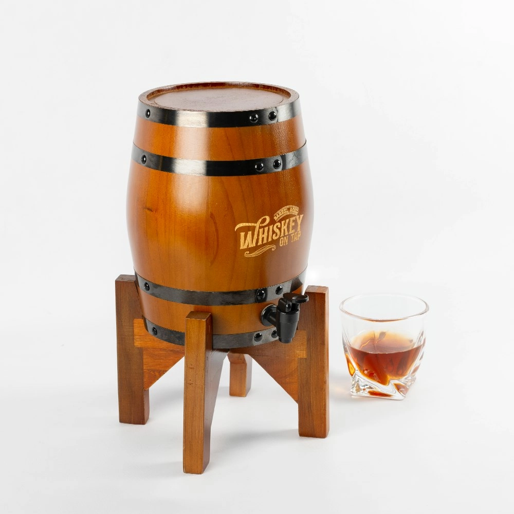 Refined Gifts Upright 3L Whiskey Barrel Dark Oak