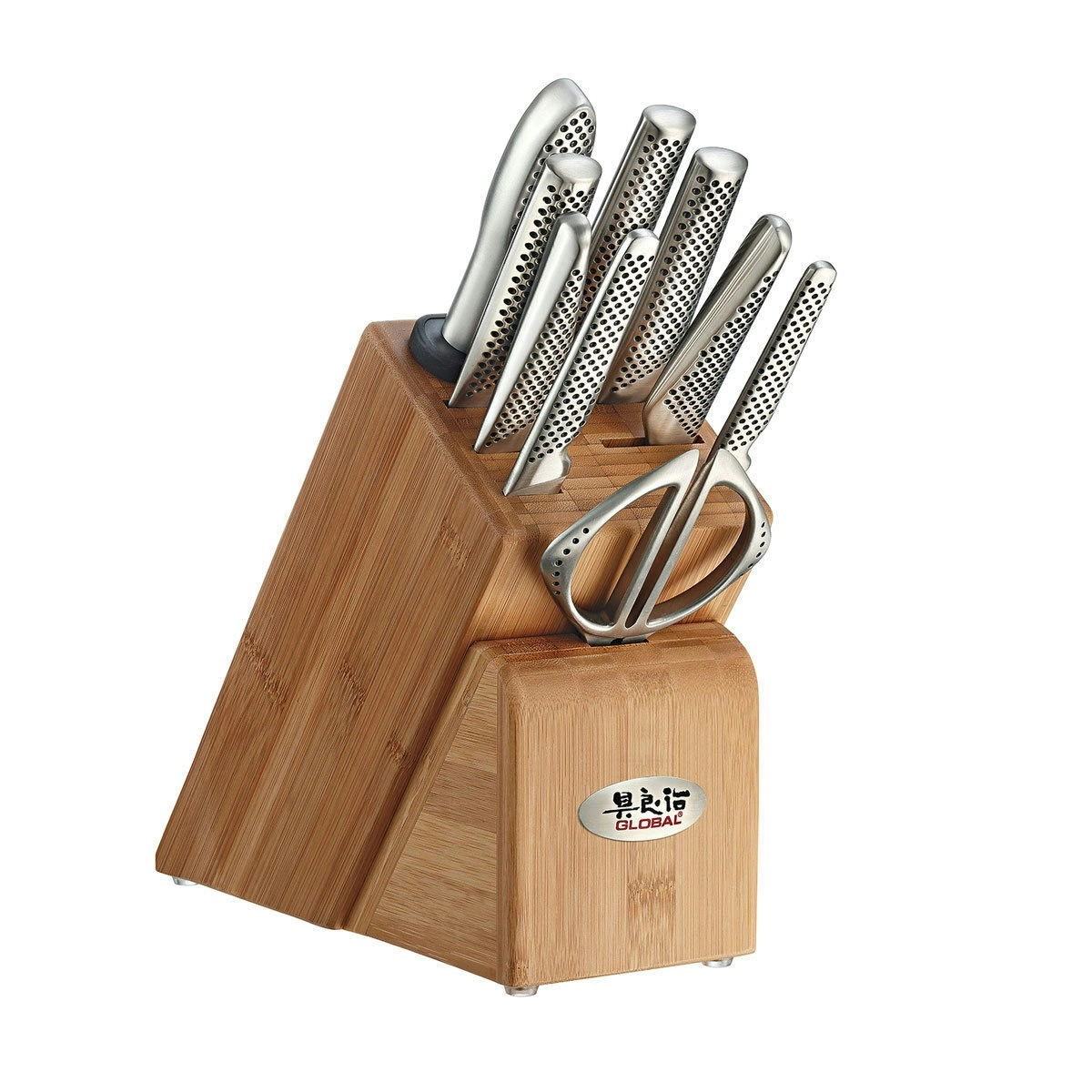 Global Takashi 10 Piece Stainless Steel Japanese Knife Block Set 79589