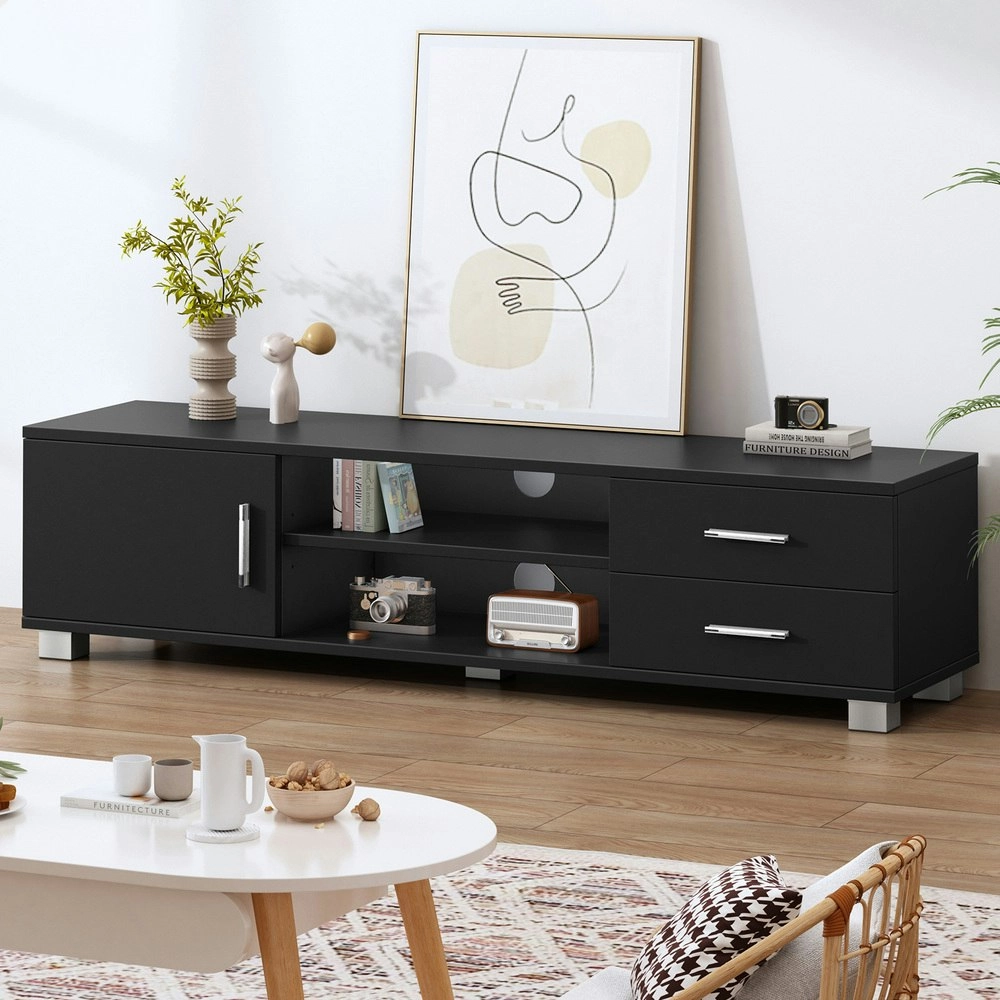 Alfordson Entertainment Unit Cabinet 120cm Black