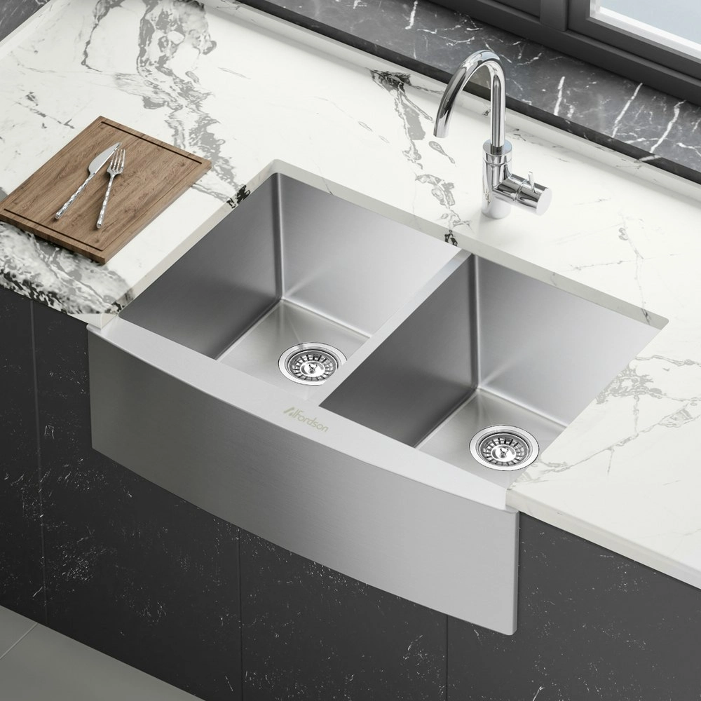 Alfordson Kitchen Sink Basin Stainless Steel Under Mount Double Bowl 810X500MM