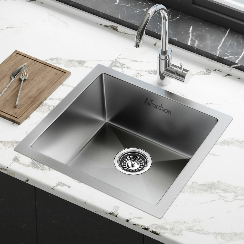 Alfordson Kitchen Sink Stainless Steel Drop in Flush Under Mount Bowl 440X440MM