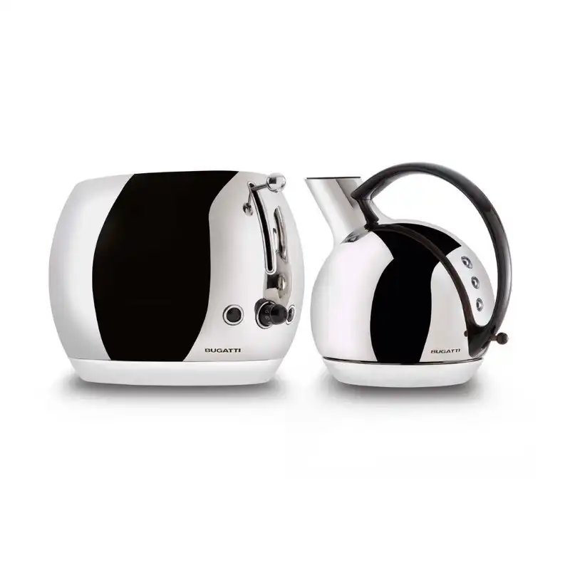 Bugatti Italy Romeo Toaster and Giulietta Kettle Set - Chrome