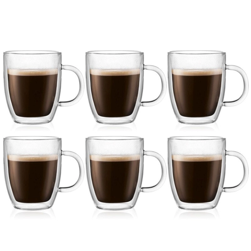 Bodum Bistro Double Wall 300ml Mug 6 Piece Set