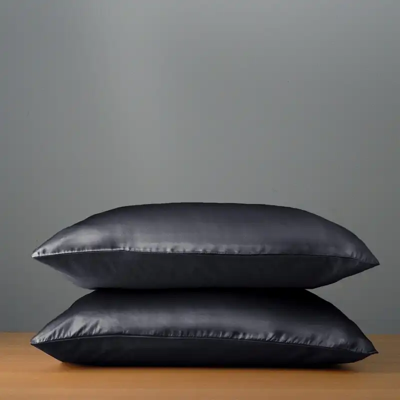 Canningvale Beautysilks Pillowcase Twin Pack - Charcoal