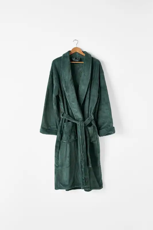 Linen House Plush Robe - Green