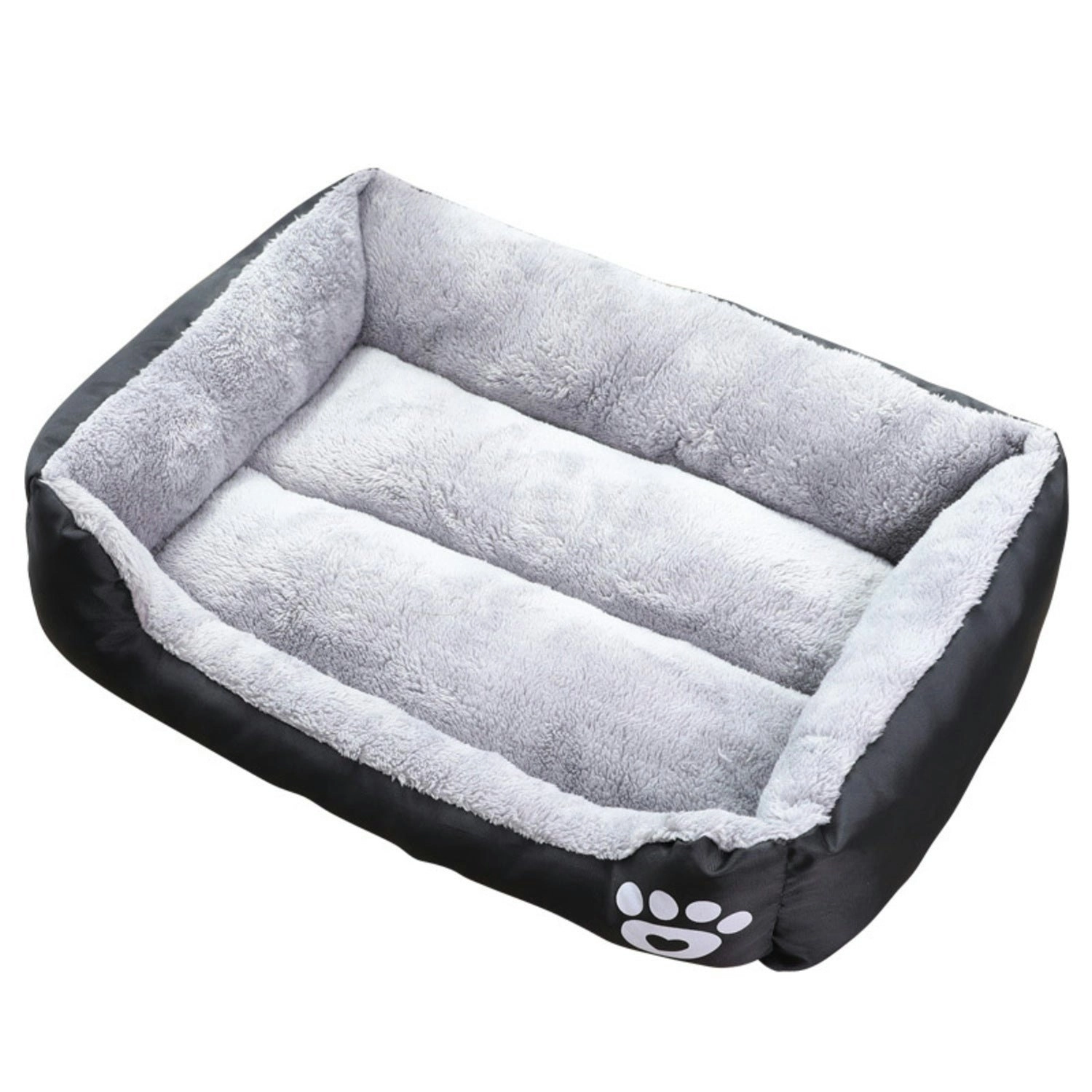 Floofi Dog Cat Calming Comfy Pet Bed Warm Soft Square Washable XL Size Black