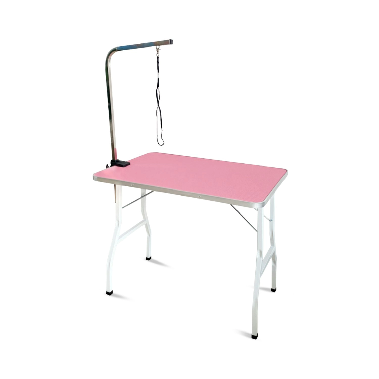 Floofi Foldable Adjustable Height 90cm Single Pole Pet Grooming Table - Pink