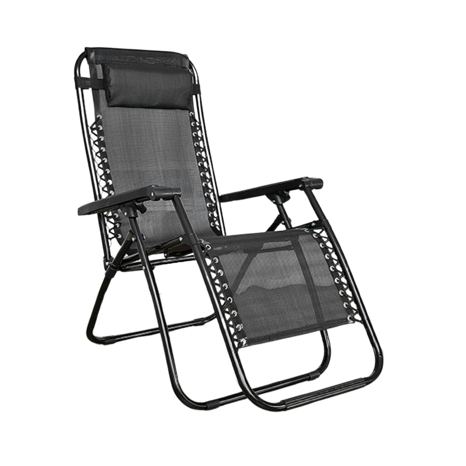 Kiliroo Outdoor Folding Reclining Camping Beach Chair with Breathable Mesh Black