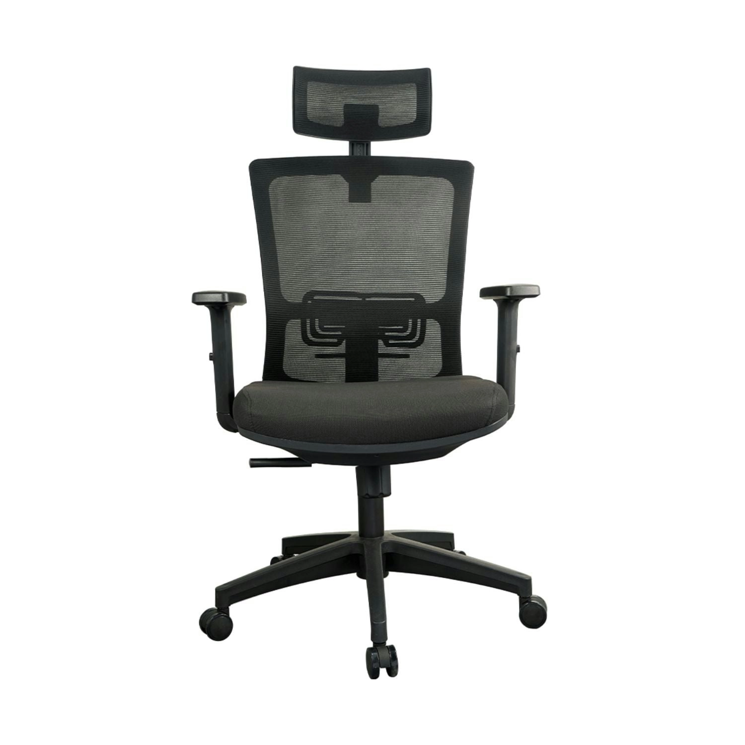 Ekkio Zorae Ergonomic Office Chair w/ Wide Tall S-shaped Backrest Design - Black