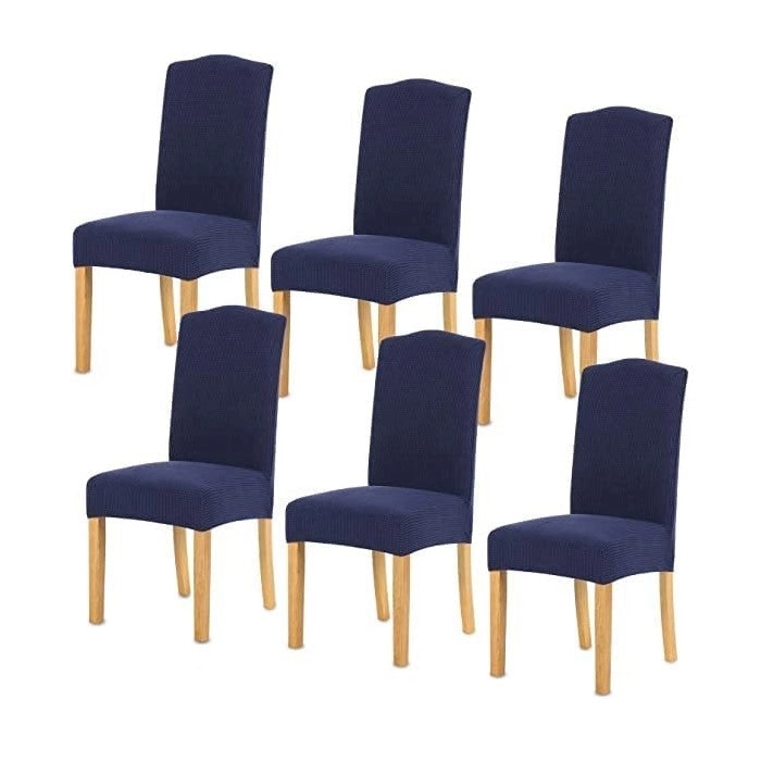 Gominimo 6pcs Dining Chair Slipcovers Fit Most/ Protective Covers Navy Blue