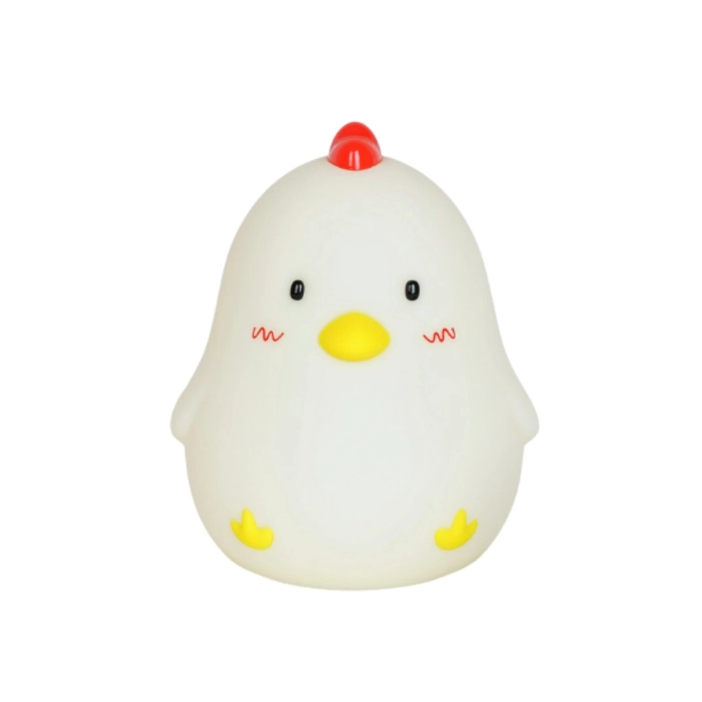 Muid Wake Up Silicone Chicken LED Rechargeable Night Lamp Alarm Clock White