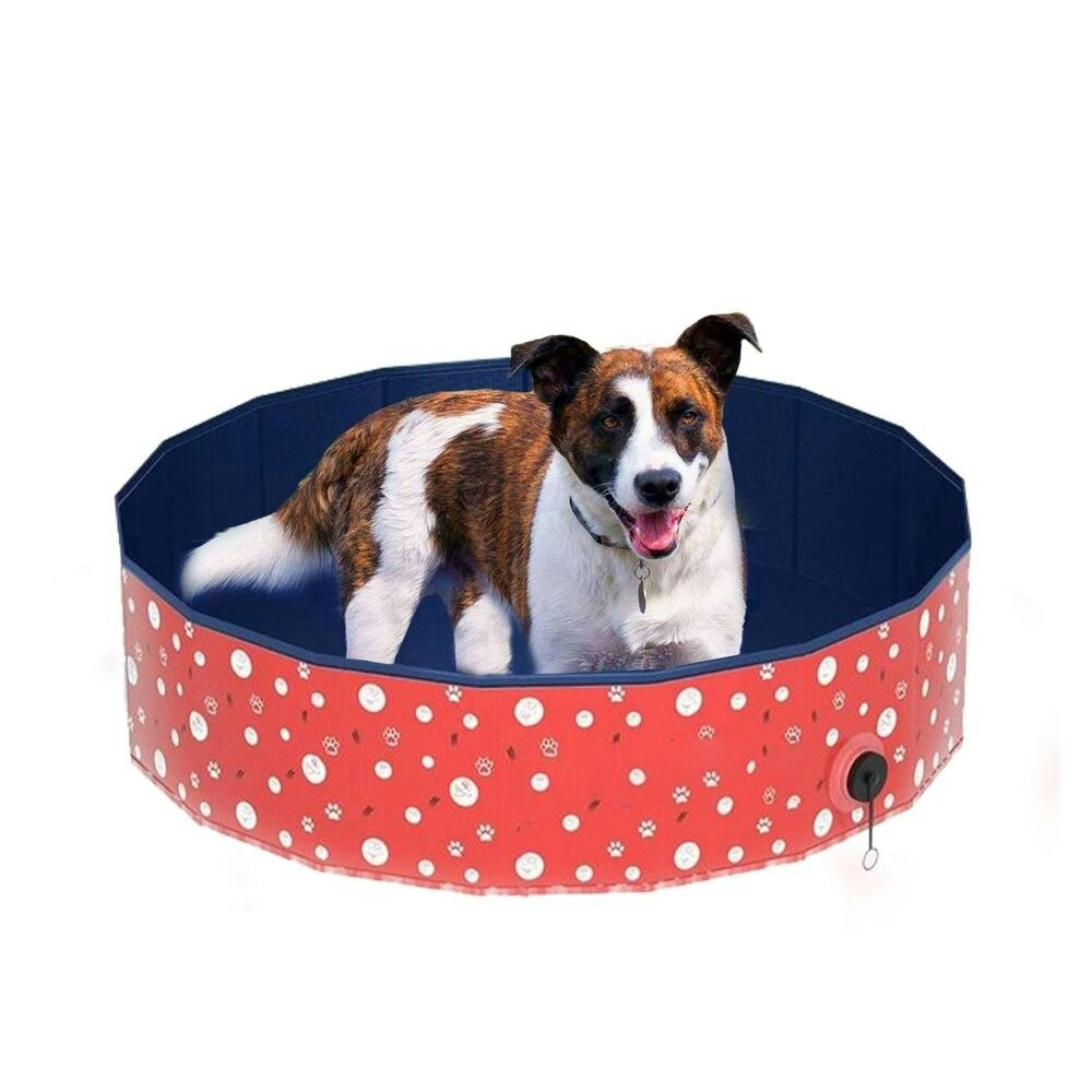 Floofi Pet Pool 120cm*30cm XL (Extra Large, Red Circle)