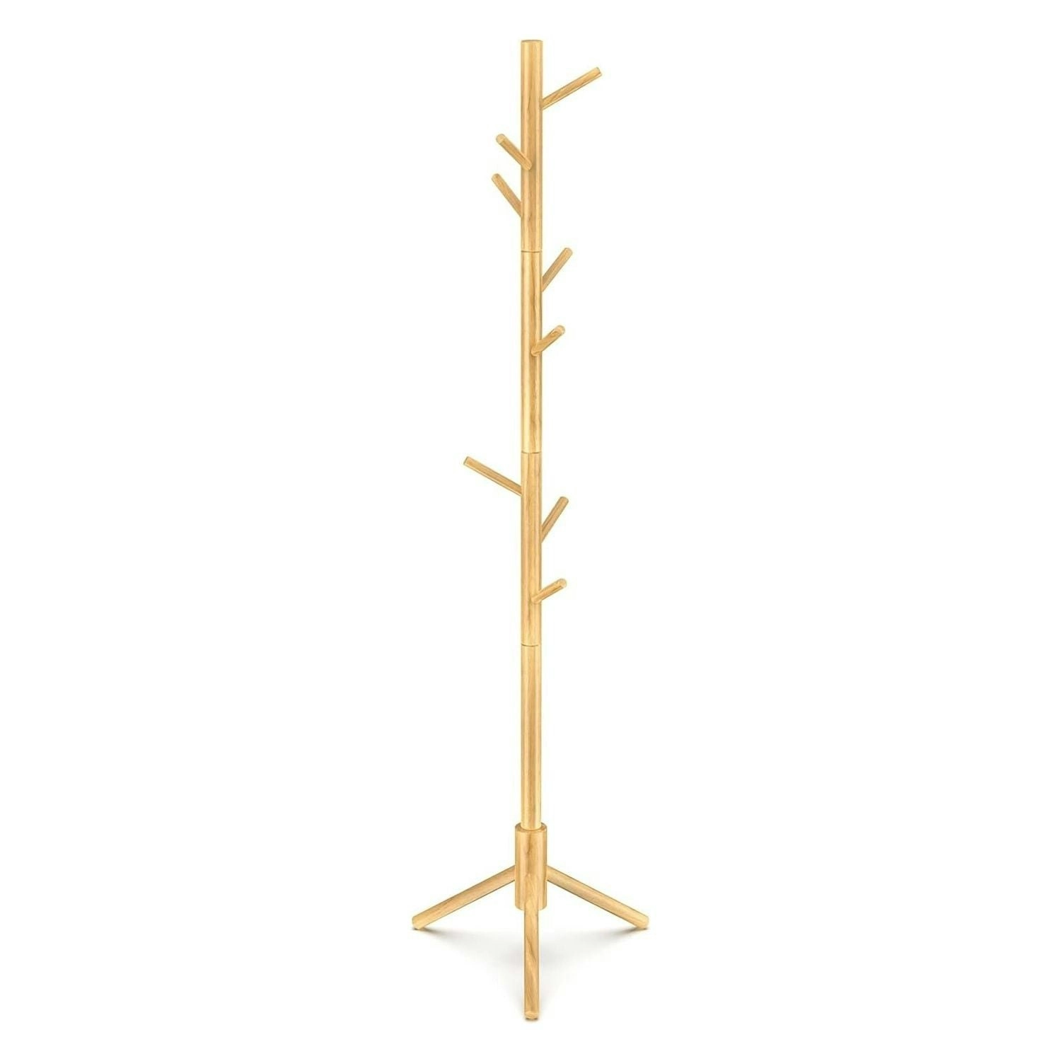 Ekkio 8 Hook Wood Coat Rack Stand (Wooden) EK-CRS-101-JS