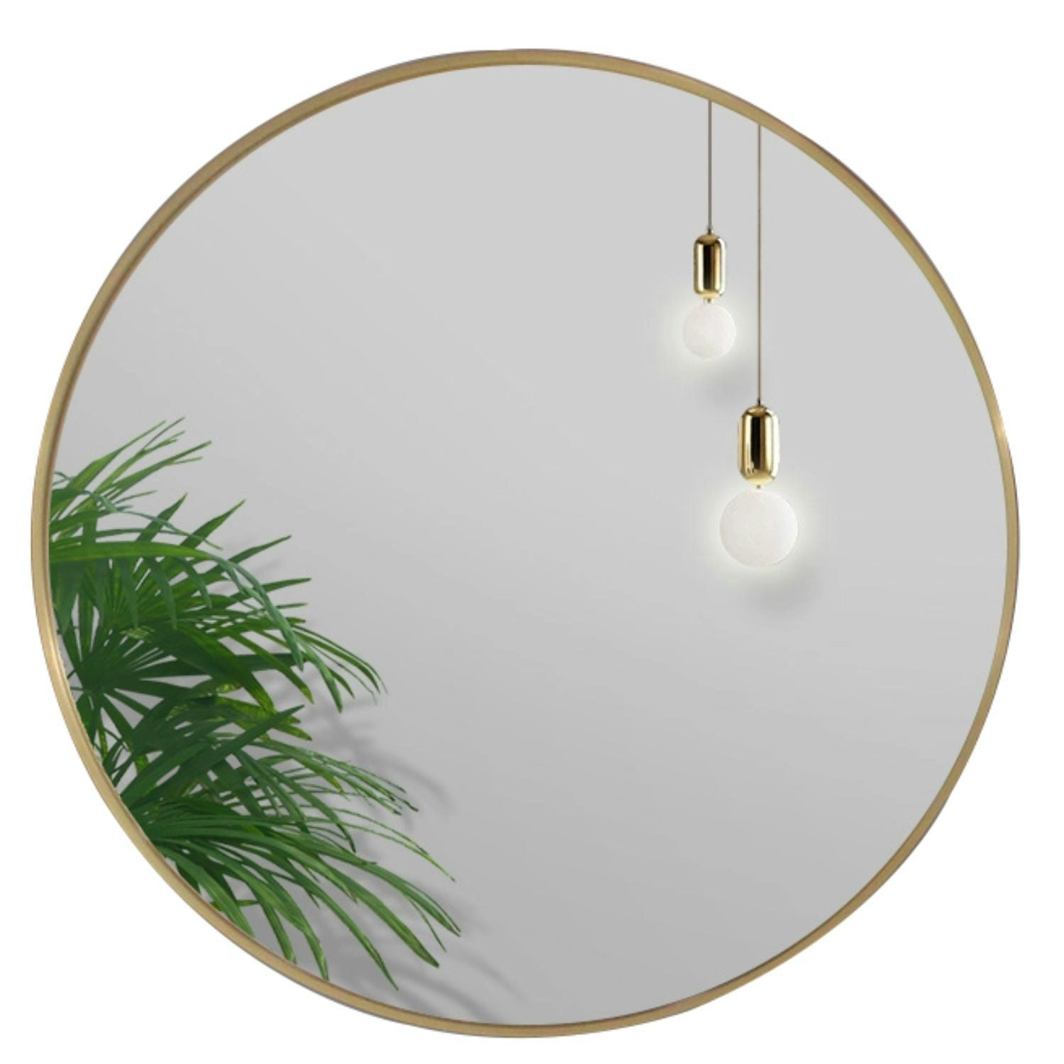 Ekkio 60cm Gold Round Aluminium Wall Mirror