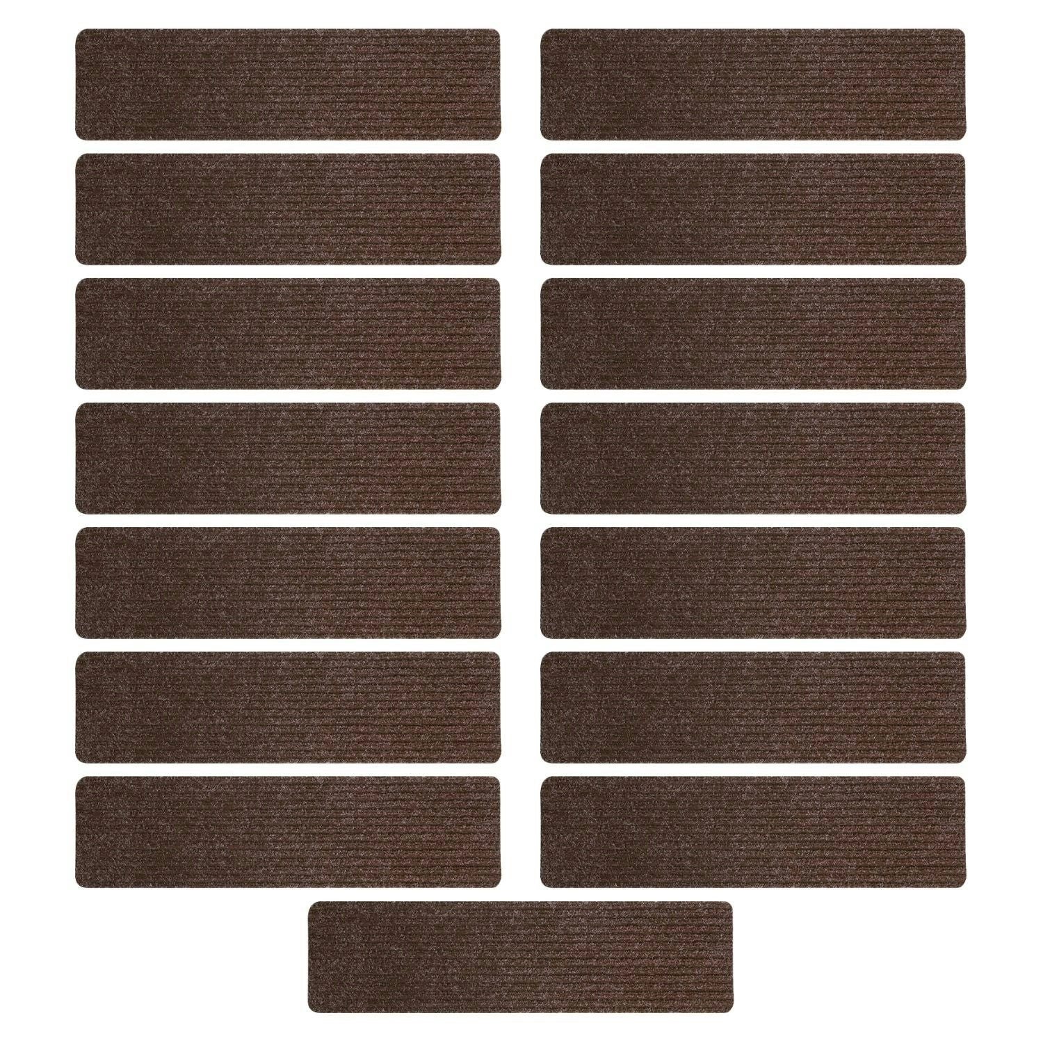 15pcs Gominimo Indoor Non Slip Rugs Carpet Stair Treads - Brown