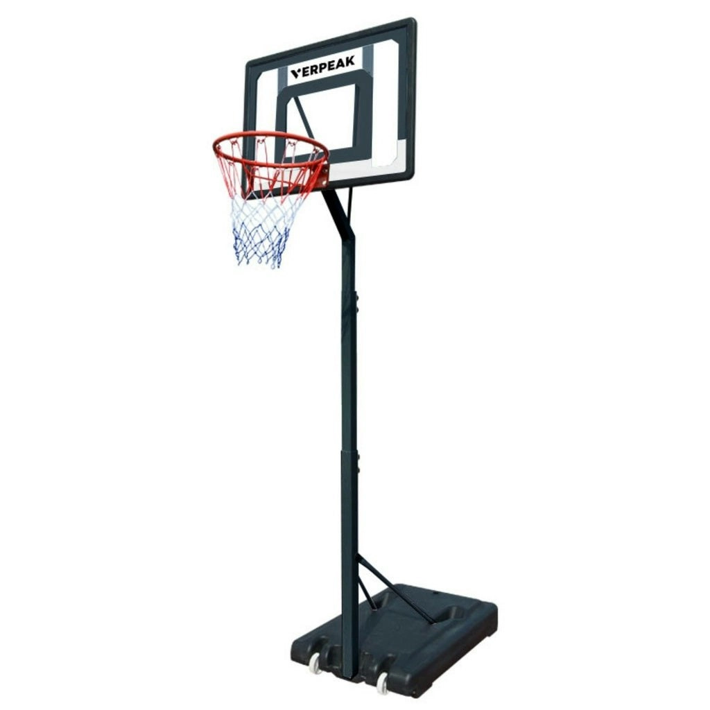 Verpeak Basketball Hoop Stand 2.1M - 2.60M Stable Shatterproof Backboard Black