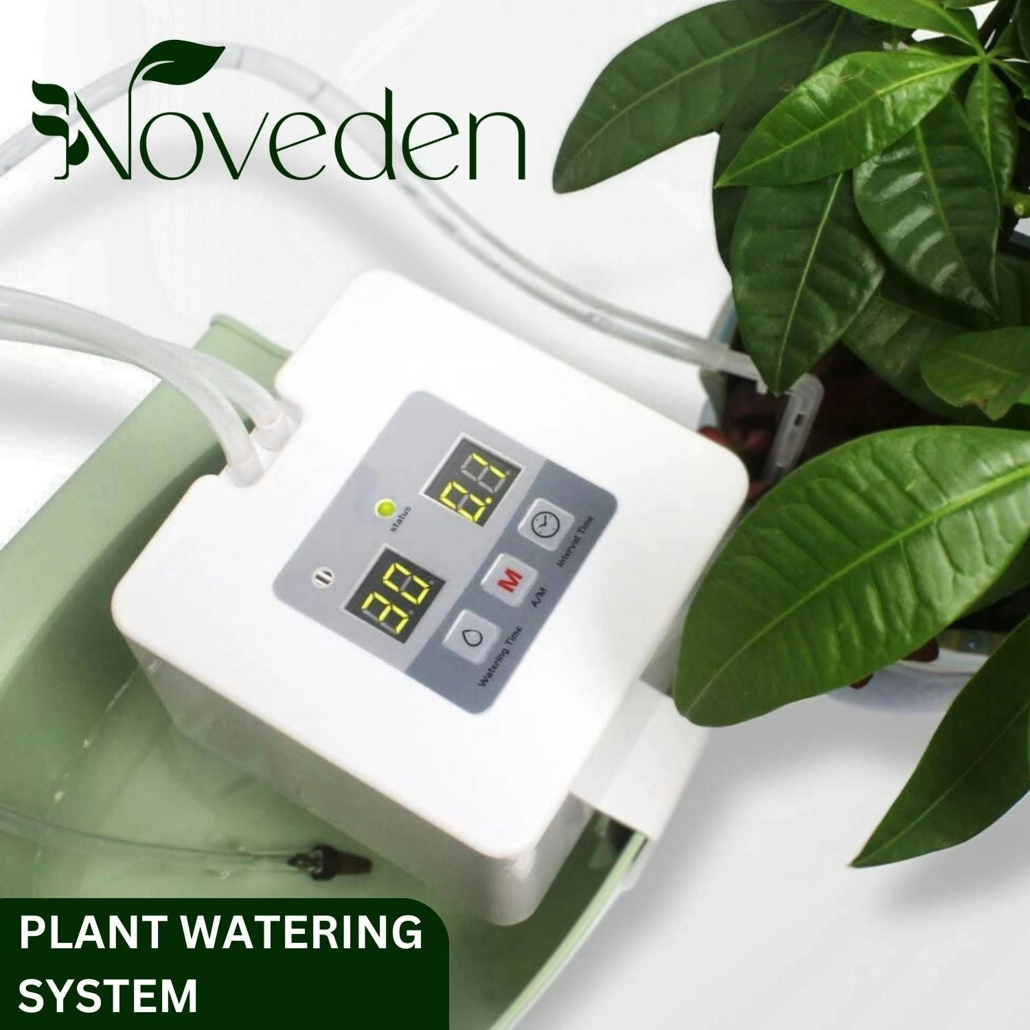 Noveden Plant Watering System with DIY 30Day Programmable (White) NE-PWD-101-JCE