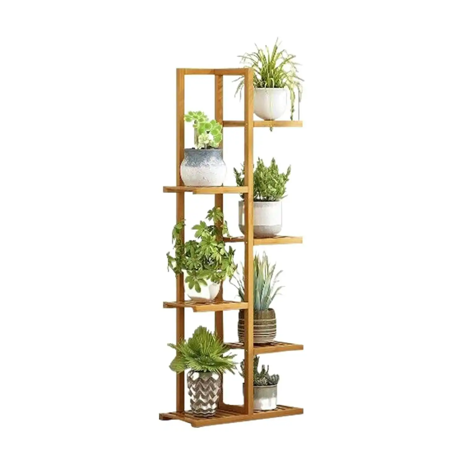 Noveden Bamboo Plant Stand Rack 6 tier 7 Potted Large Capacity 120cm