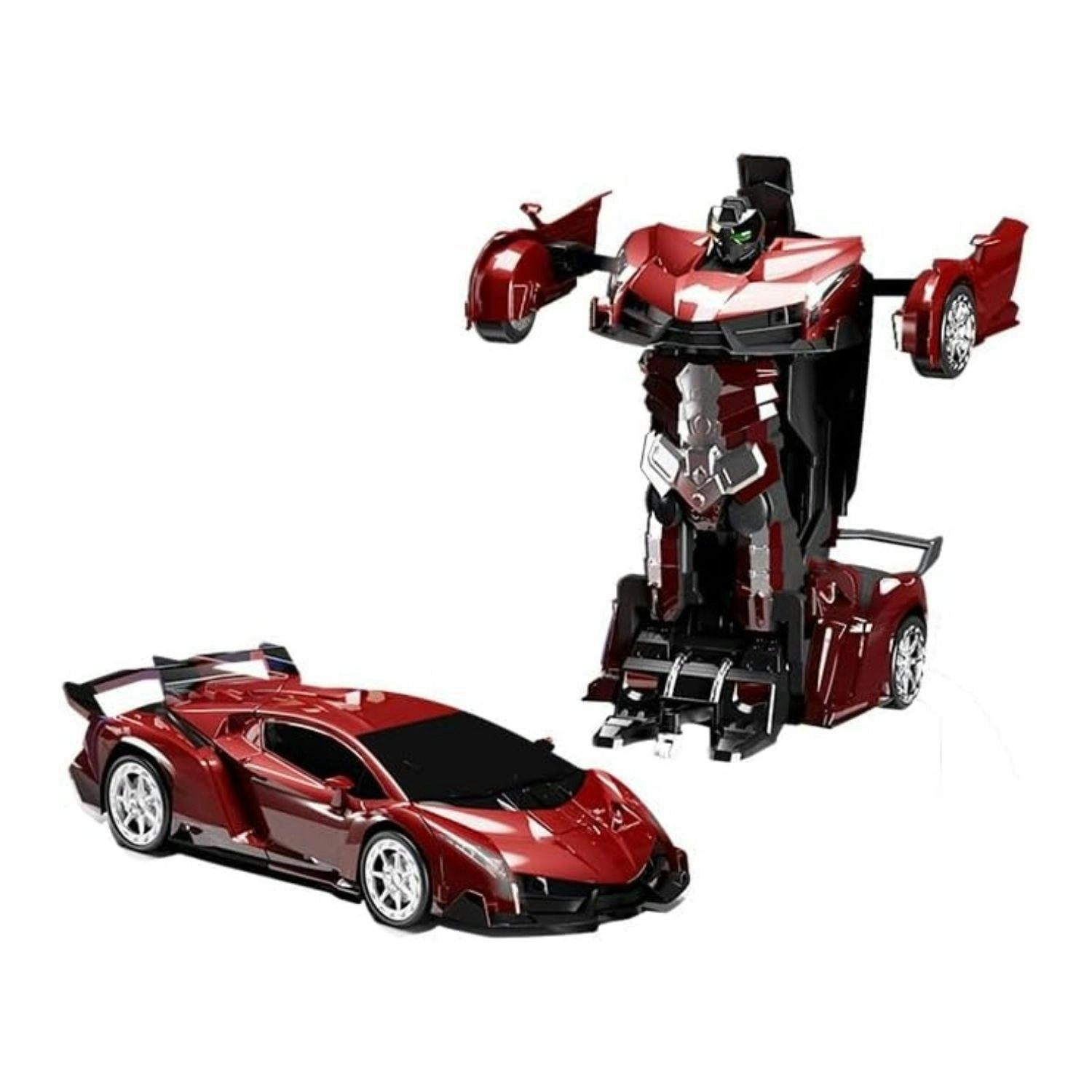 Gominimo Transform Car Robot Sports Car Kids Toy Figure with Remote Control Red