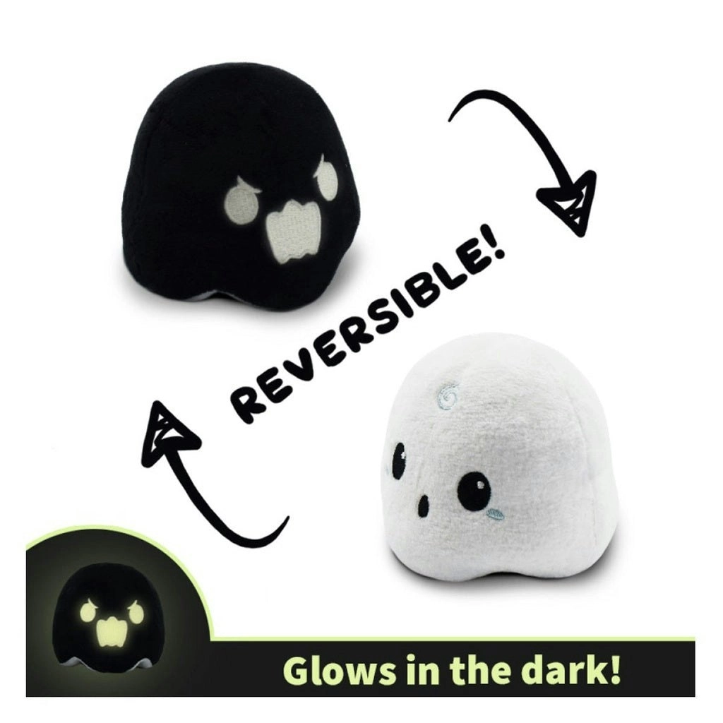 TeeTurtle Reversible Plushie Ghost Black White