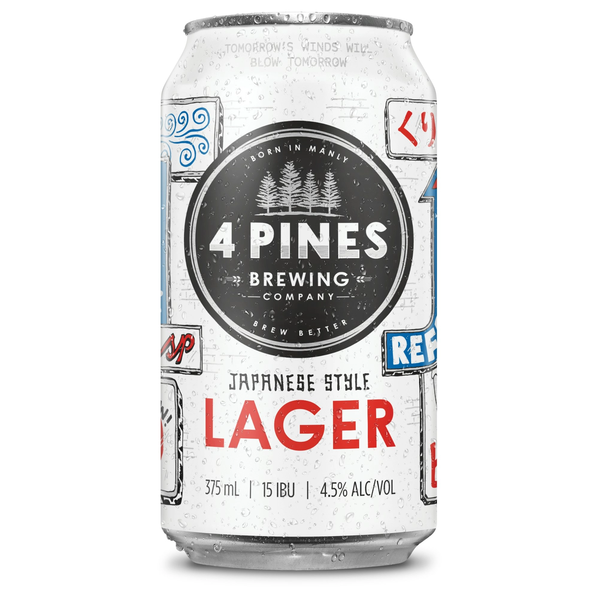 4 Pines Japanese Lager 375mL Cans 18 x 375ml Cans