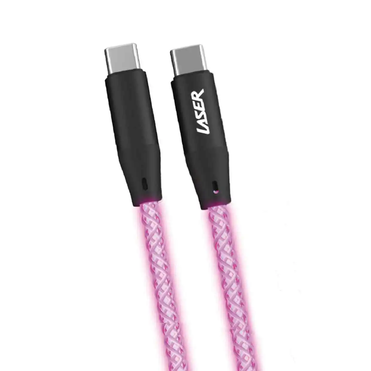 Laser 1M LED USB-C Cable 60W Fast Charge Rainbow Braided Sync/Charge