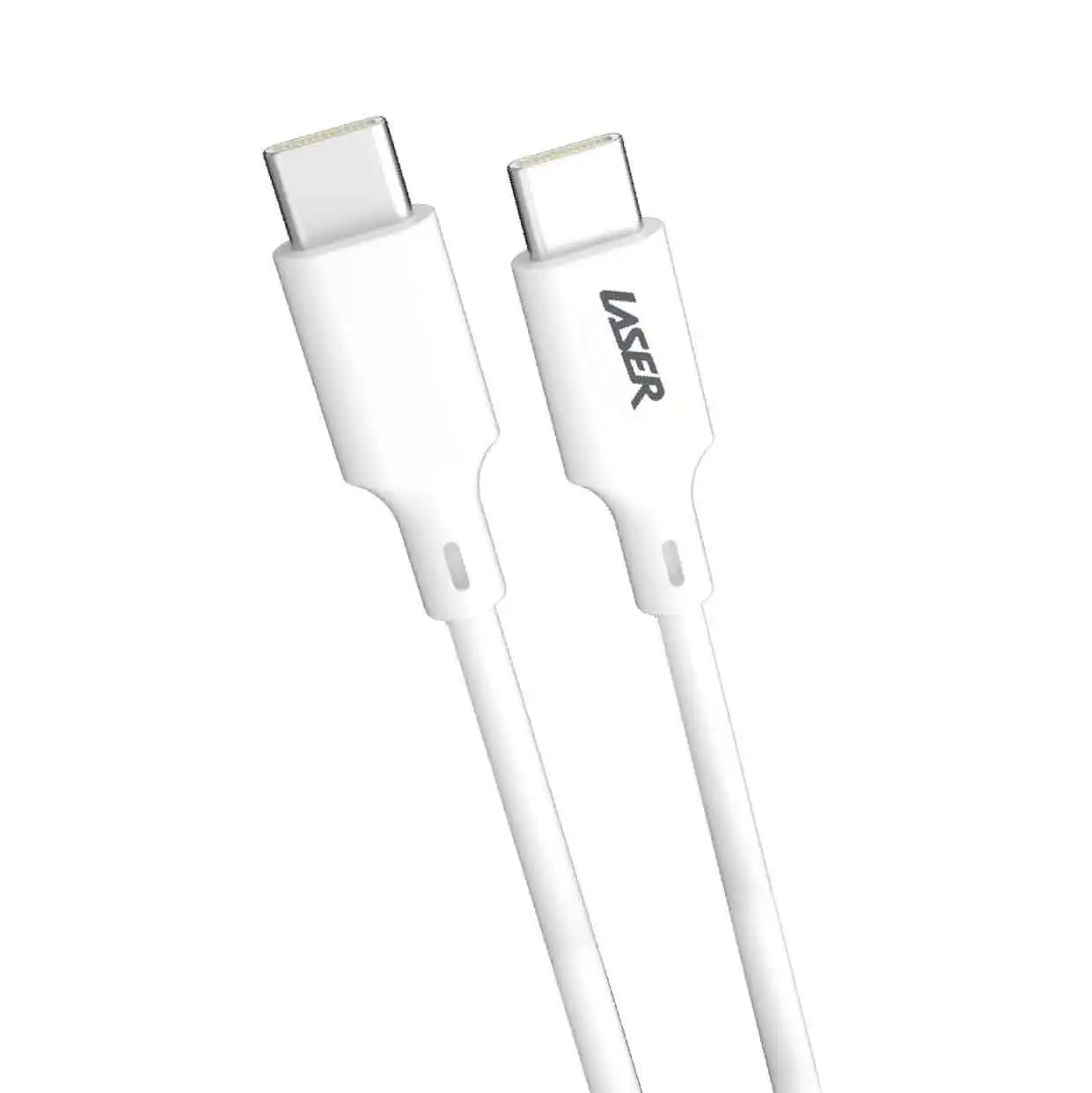 Laser 60W Fast Charging USB-C Cable White 0.5m - Durable & Compact