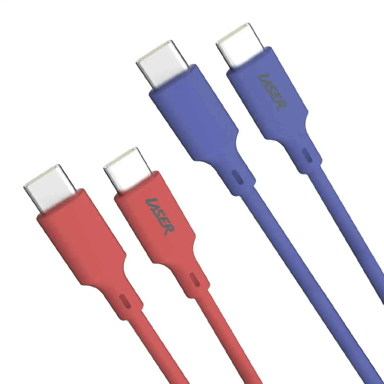 Laser 60W Quick Charge USB-C Cable Red/Blue Dual Pack 2m Fast Sync