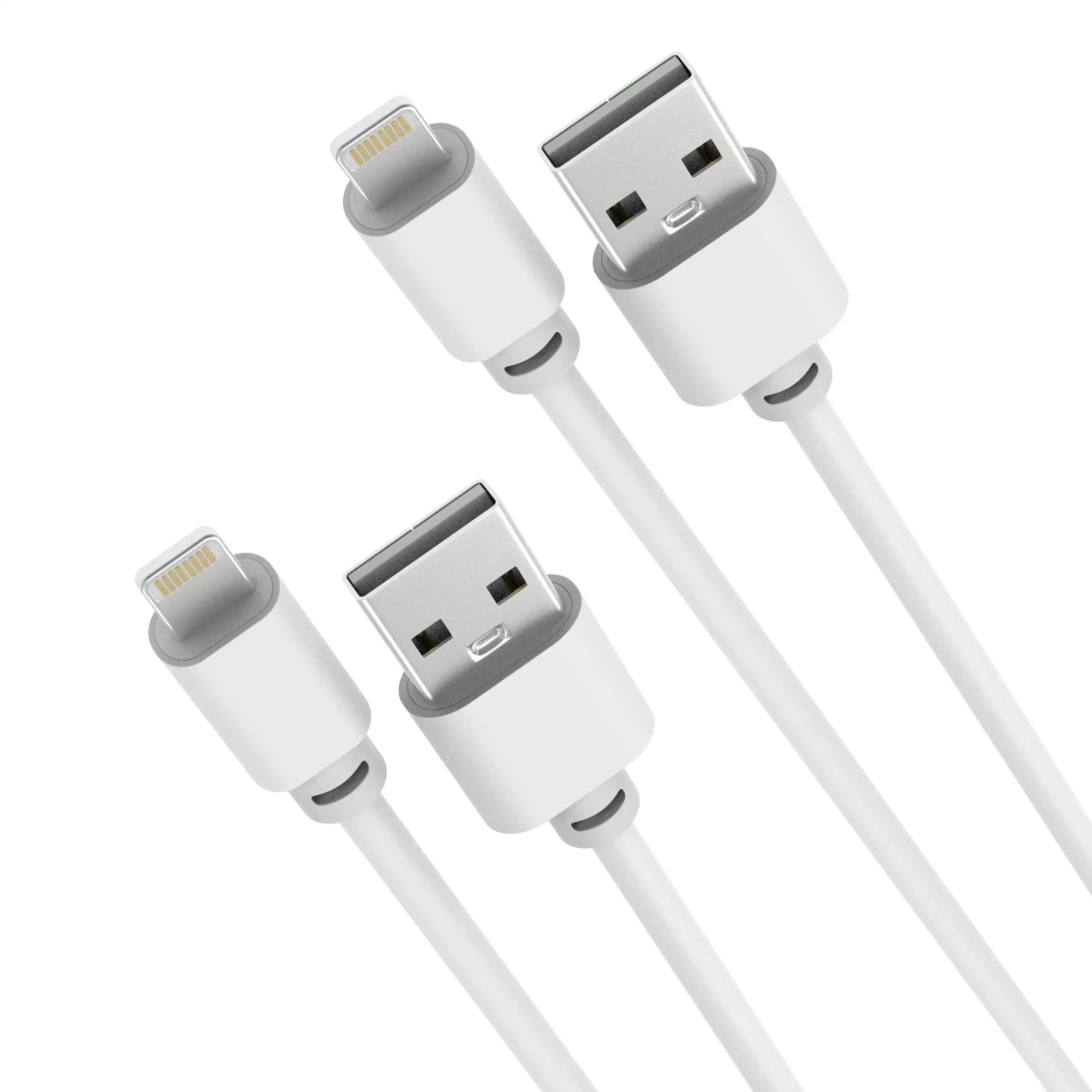 Laser MFi 2M White Lightning Cable 2-Pack Fast Charge