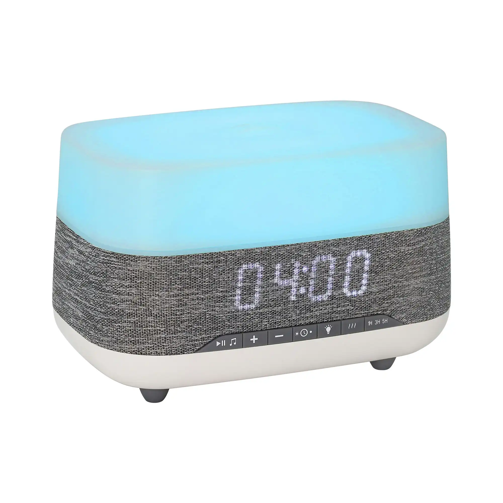 Laser Ambient Diffuser Clock Radio w/ Bluetooth Speaker & LED Light