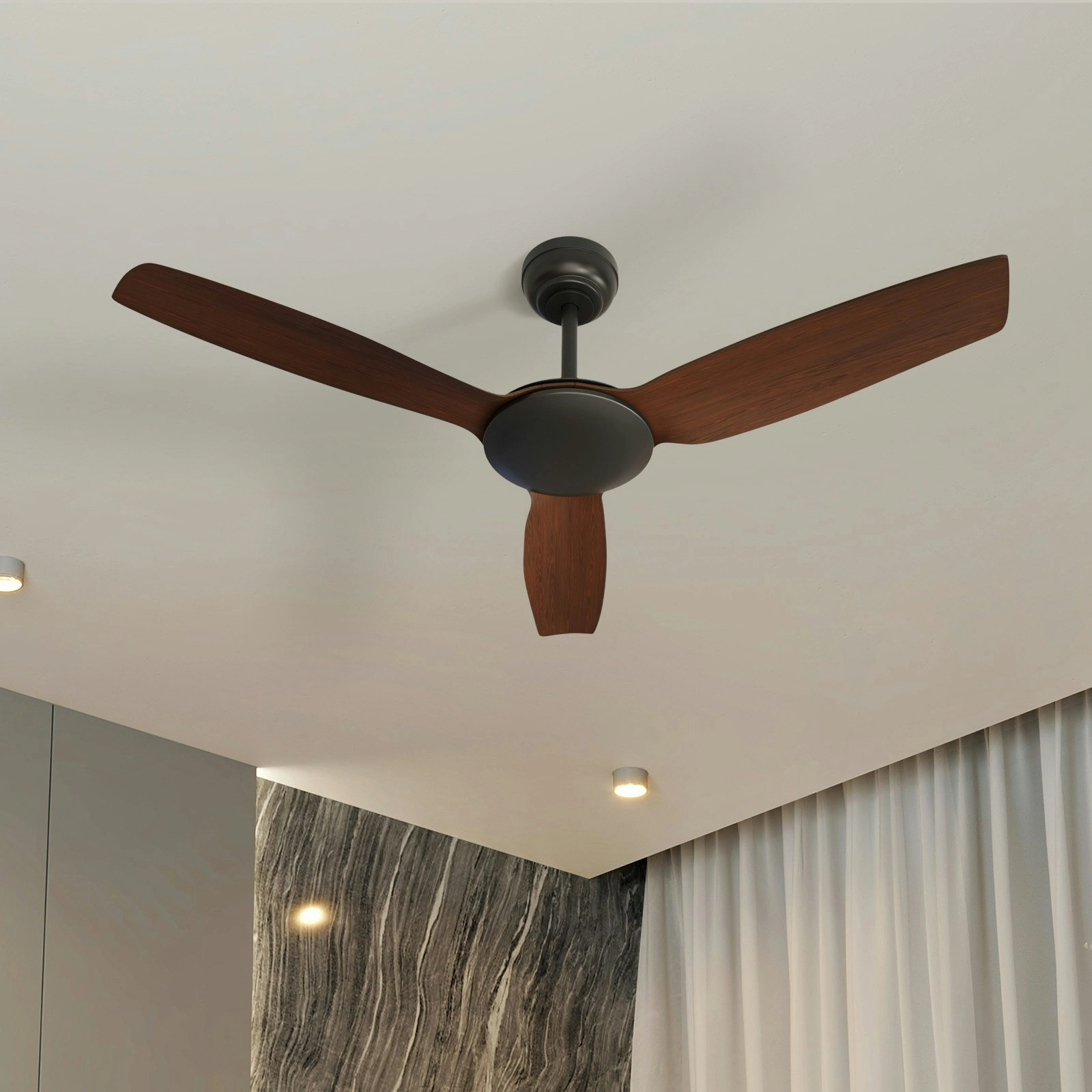 Vevare 52" Ceiling Fan DC Motor With Remote Control Timer 5 Speed Fans Walnut