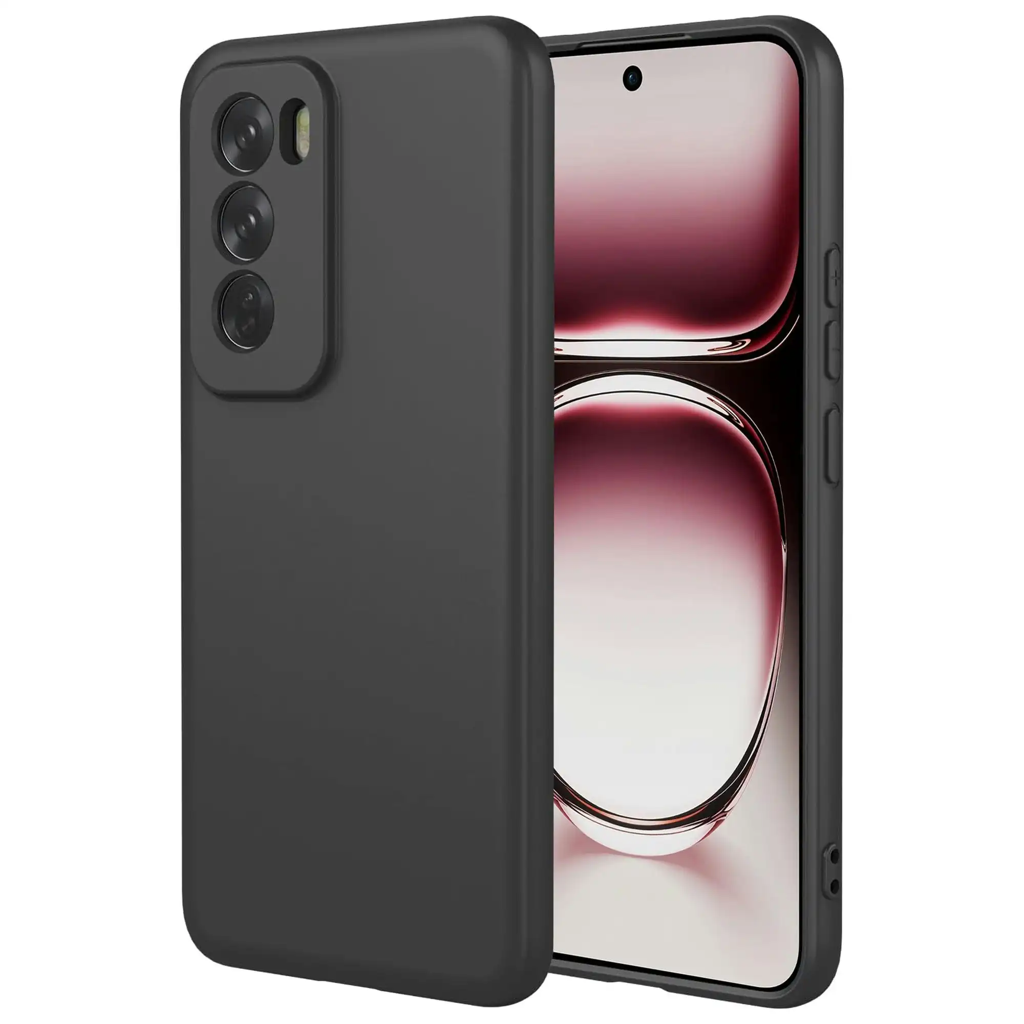 MEZON OPPO Reno12 5G Ultra Slim Black Premium TPU Gel Back Case – Shock Absorption (OPPO Reno12 5G, Gel Black)