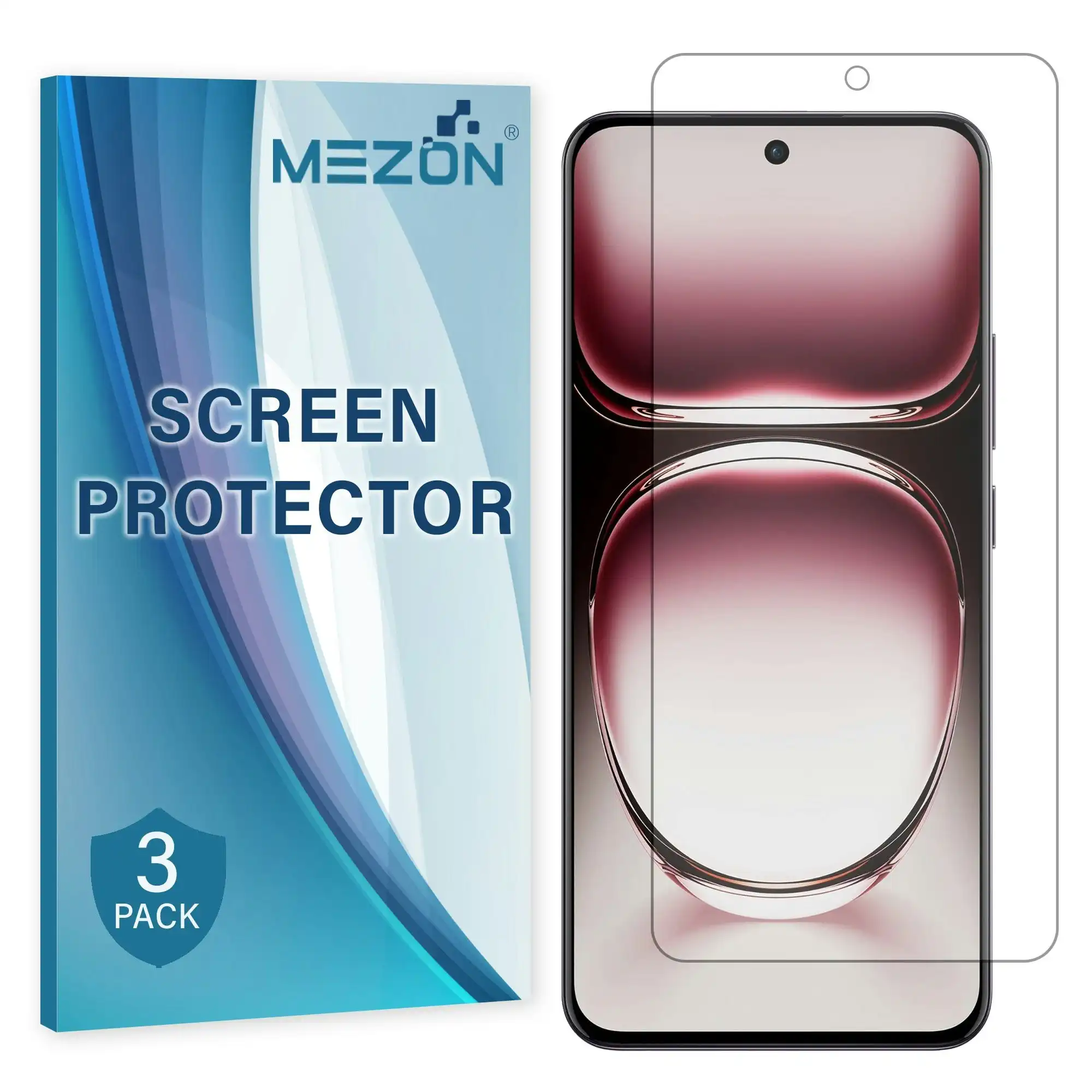 [3 Pack] MEZON OPPO Reno12 5G Premium Hydrogel Clear Edge-to-Edge Full Coverage Screen Protector Film