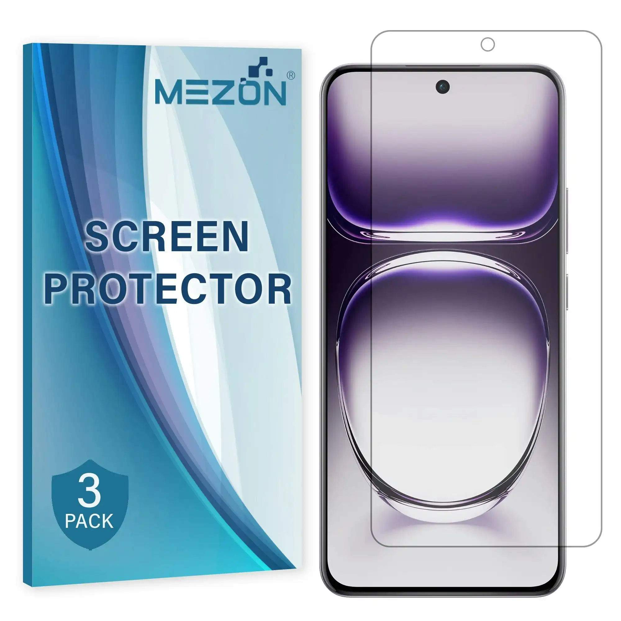 [3 Pack] MEZON OPPO Reno12 Pro 5G Premium Hydrogel Clear Edge-to-Edge Full Coverage Screen Protector Film