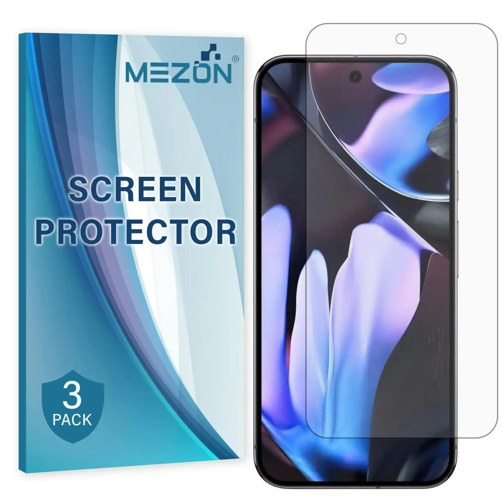 [3 Pack] MEZON Google Pixel 9 Pro XL Premium Hydrogel Clear Edge-to-Edge Full Coverage Screen Protector Fingerprint Sensor Film