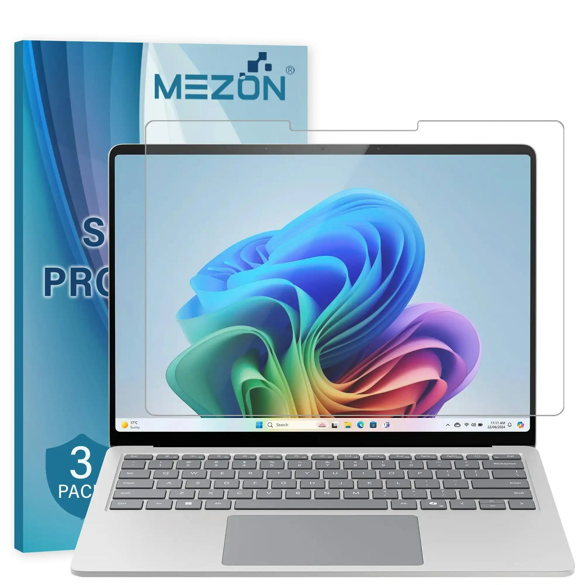 [3 Pack] MEZON Microsoft Surface Laptop 7 (13.8") Anti-Glare Matte Film Screen Protector – Case and Surface Pen Friendly