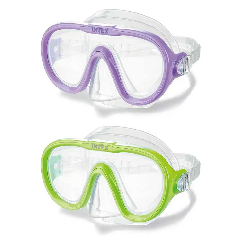 2x Intex Sea Scan Swim Snorkel Diving Mask Kids Adjustable Swimming Goggles Asst