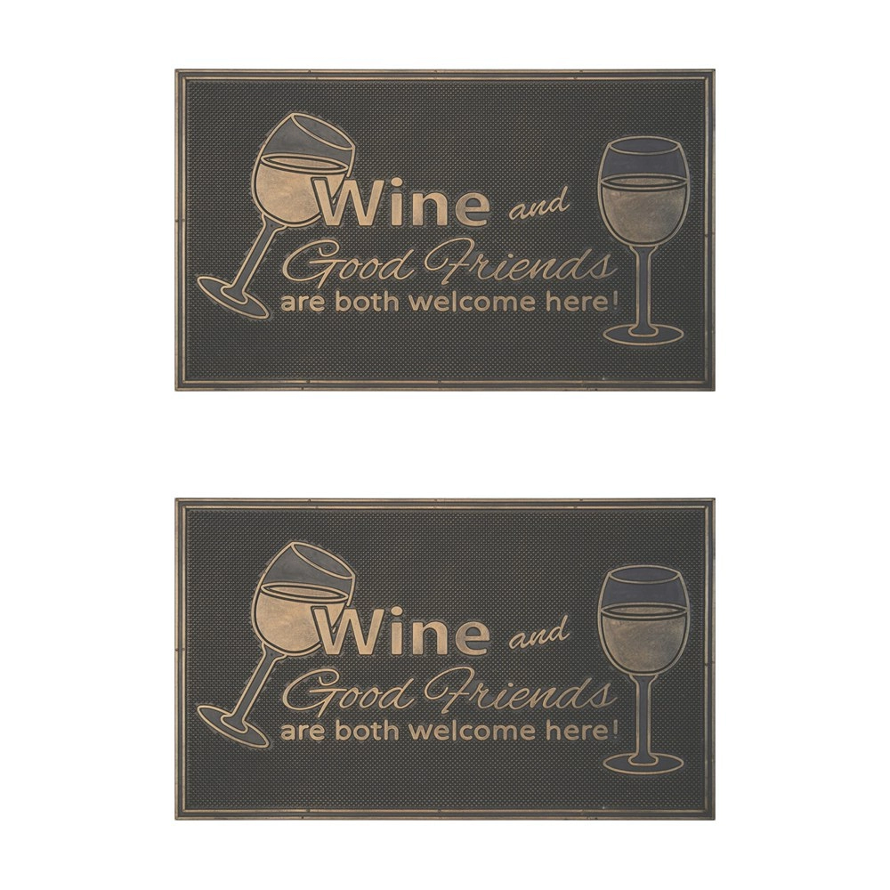 2PK Solemate Metallic Copper Wine 45x75cm Stylish/Durable Outdoor Front Doormat