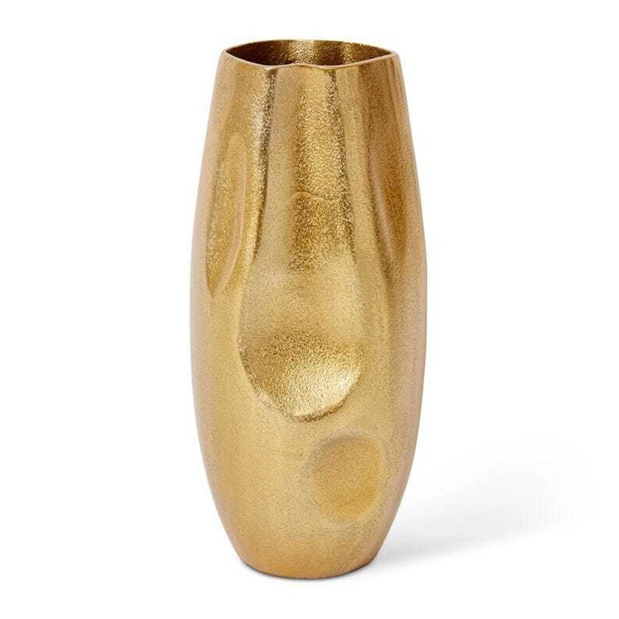 E Style 34cm Aluminium Wrigley Plant/Flower Vase Tabletop Home Decor Gold