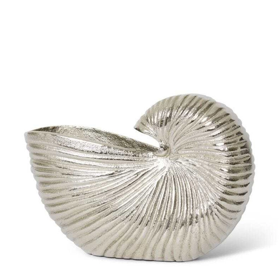 E Style 31cm Aluminium Nautilus Plant/Flower Vase Tabletop Home Decor Nickel