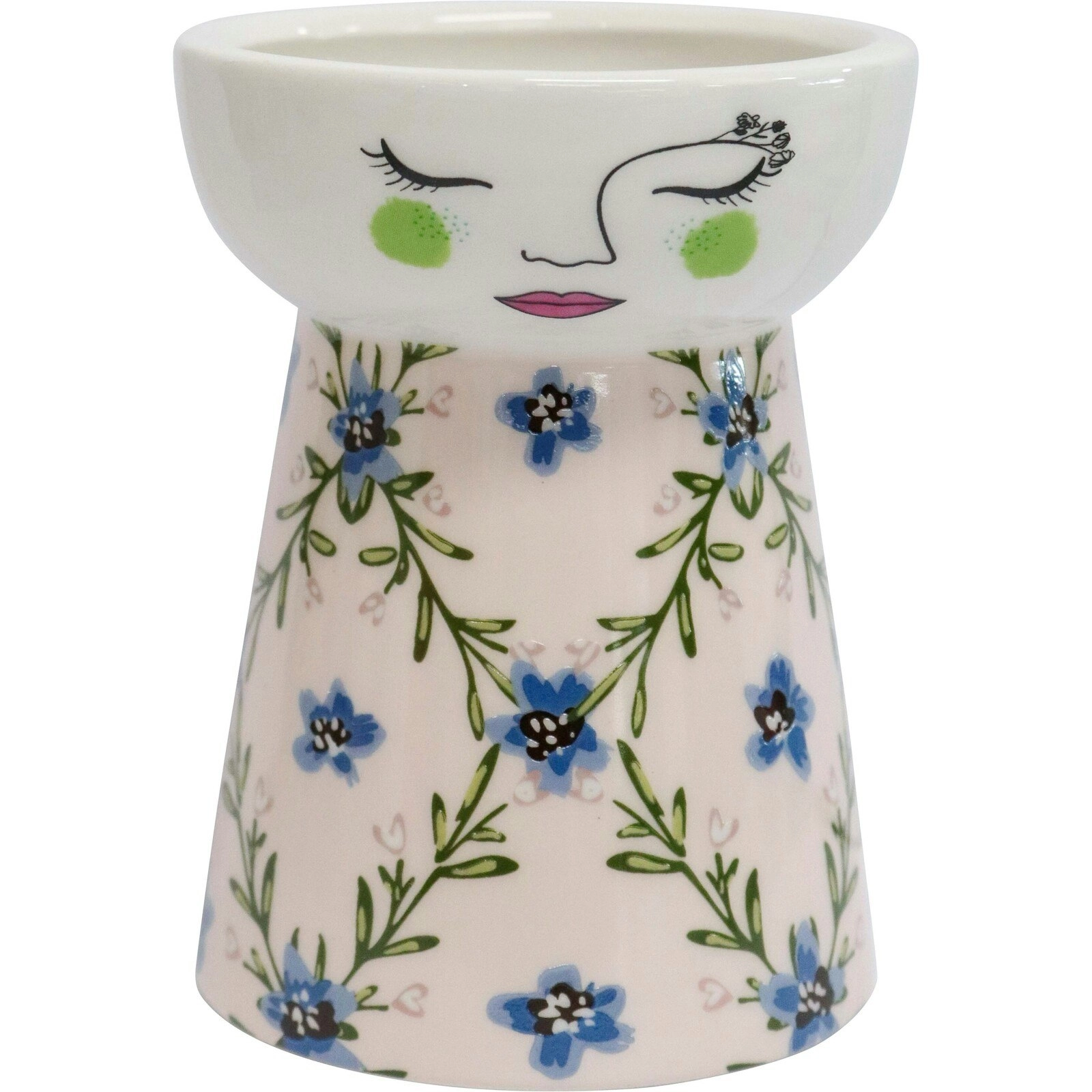 LVD Ceramic Doll Vase Home/Office Tabletop Decorative Display 11.5cm Rosemary