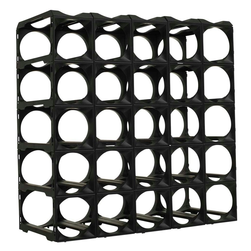 30pc Stakrax Wine Bottle Storage Rack Wall Mounted Organiser/Holder Display BLK