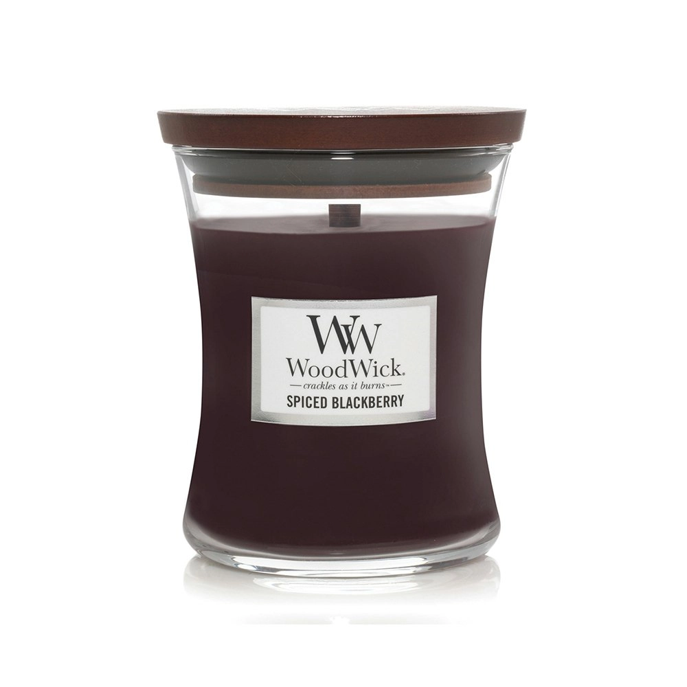 WoodWick 274g Scented Home Fragrance Soy Wax Candle Spiced Blackberry Medium