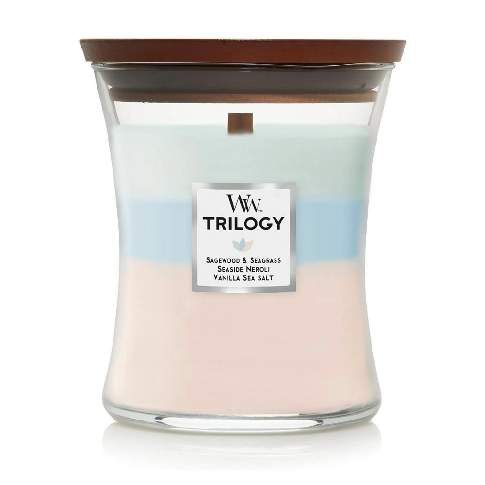 WoodWick 274g Scented Home Fragrance Soy Wax Candle w/Lid Oceanic Trilogy Medium