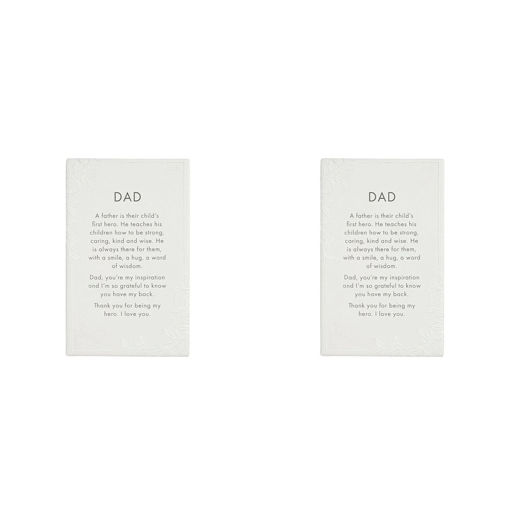 2x Splosh Precious Quote Dad Ceramic Standing/Hanging Father Verse White 16cm