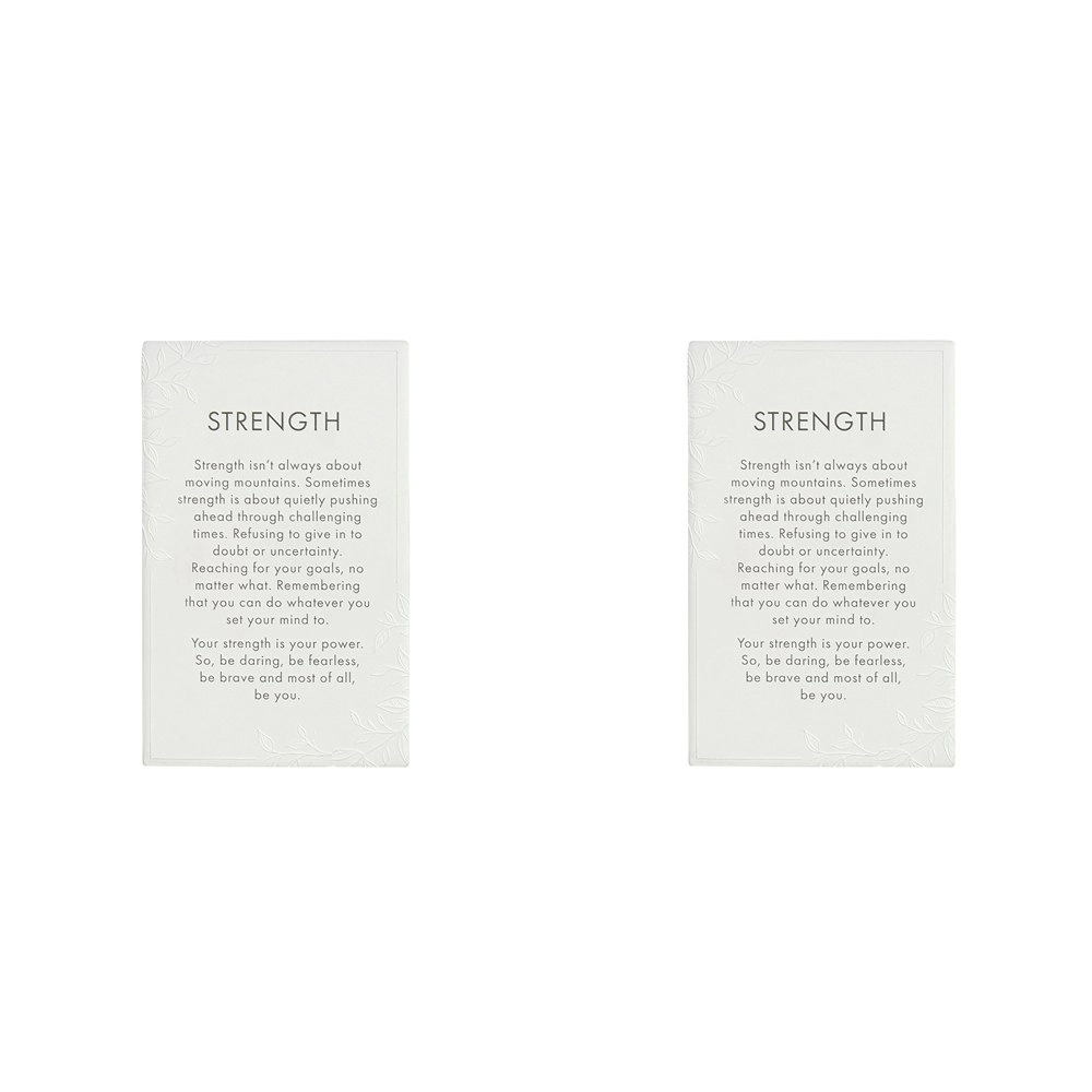 2x Splosh Precious Quote Strength Ceramic Standing/Hanging Verse Decor WHT 16cm