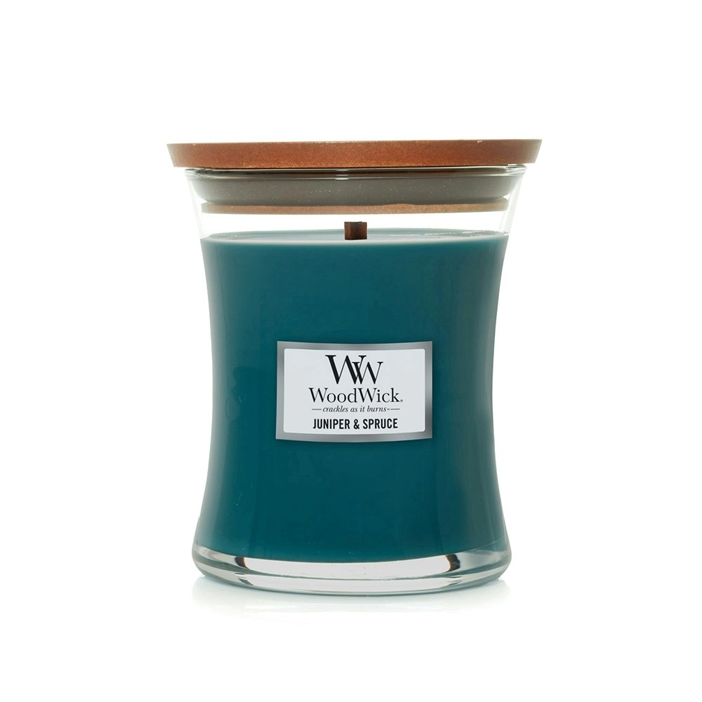 WoodWick 274g Scented Fragrance Soy Wax Candle Juniper & Spruce Medium Green