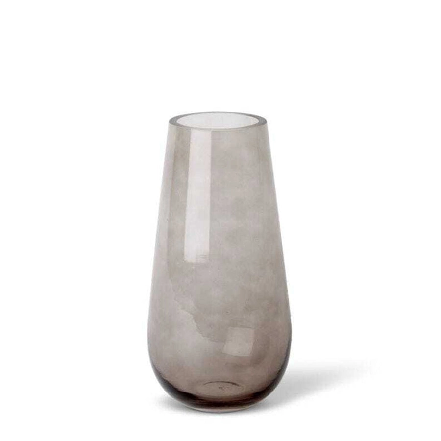 E Style 30cm Glass Sophie Tall Plant/Flower Vase Tabletop Decor Smoky Grey